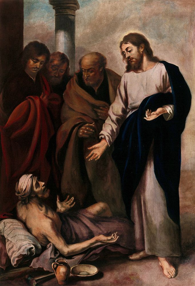 Christ healing the paralytic. Process print after B.E. Murillo.
