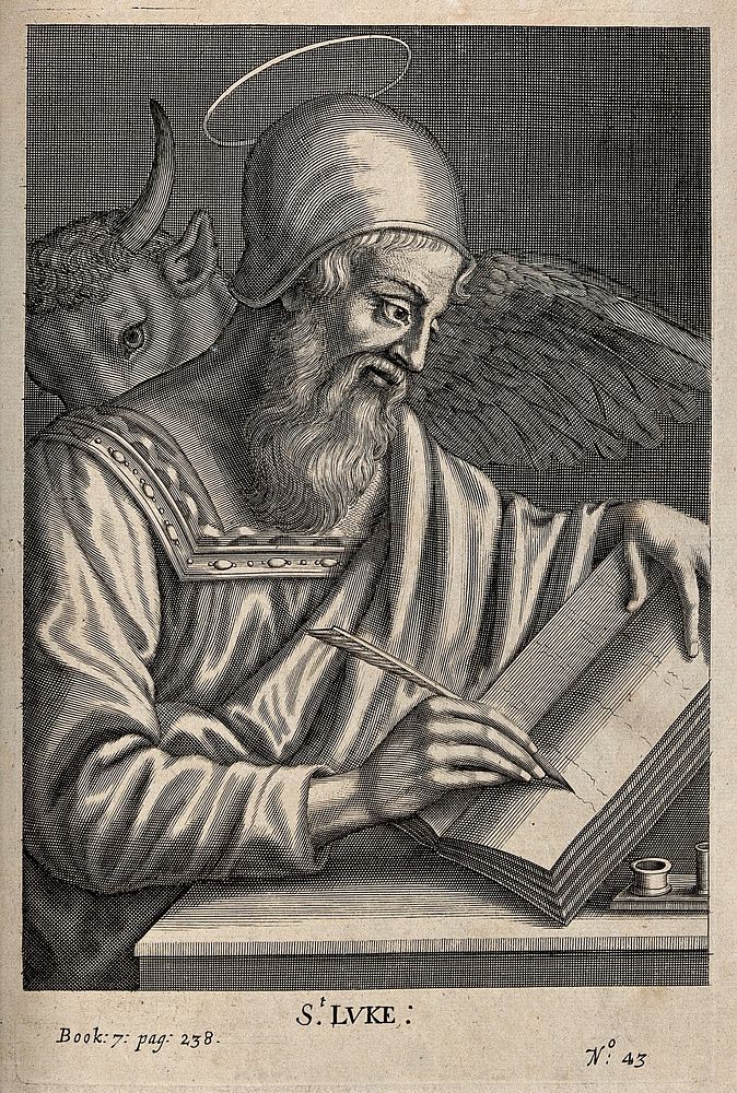 Saint Luke. Engraving attributed to W. Faithorne.