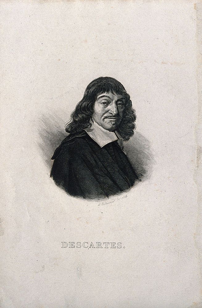 René Descartes. Line engraving by L. F. Butavand, 1835, after F. Hals, 1649.