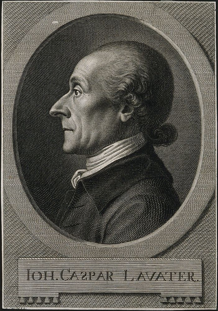 Johann Caspar Lavater. Line engraving by J. H. Lips after himself.