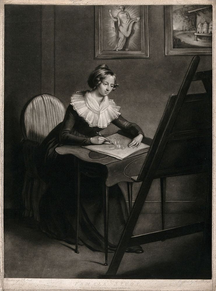 Emma Smith drawing. Mezzotint by A. Probyn, 1801, after J.R Smith.