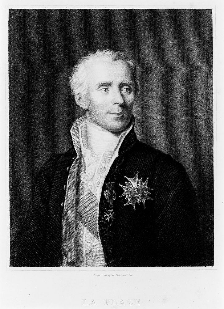 Pierre Simon, Marquis de Laplace. Stipple engraving by J. Posselwhite after J. C. Naigeon.