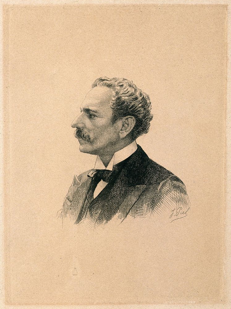 Joaquim Marie Albarran. Etching by J. Piel.
