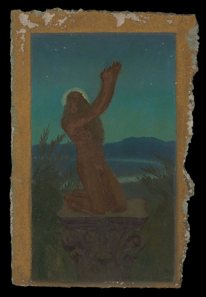 Saint Simeon Stylites the elder. Oil painting.