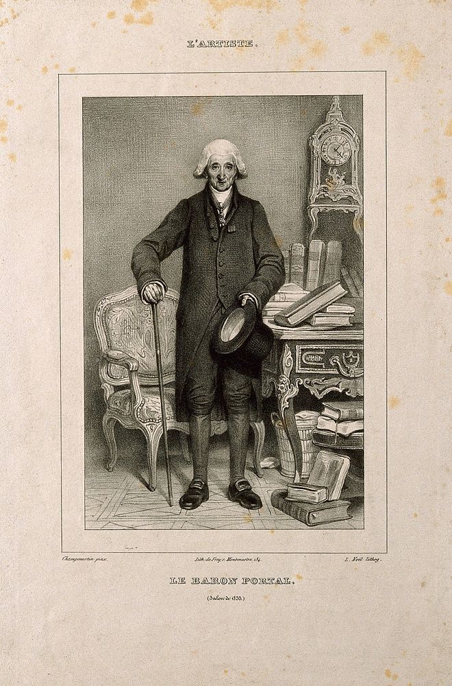 Antoine, Baron Portal. Lithograph by L. Nöel after C. E. Callande de Champmartin, 1833.