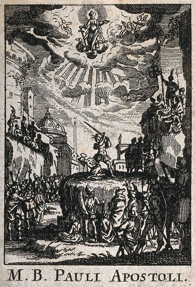 Martyrdom of Saint Paul. Etching.