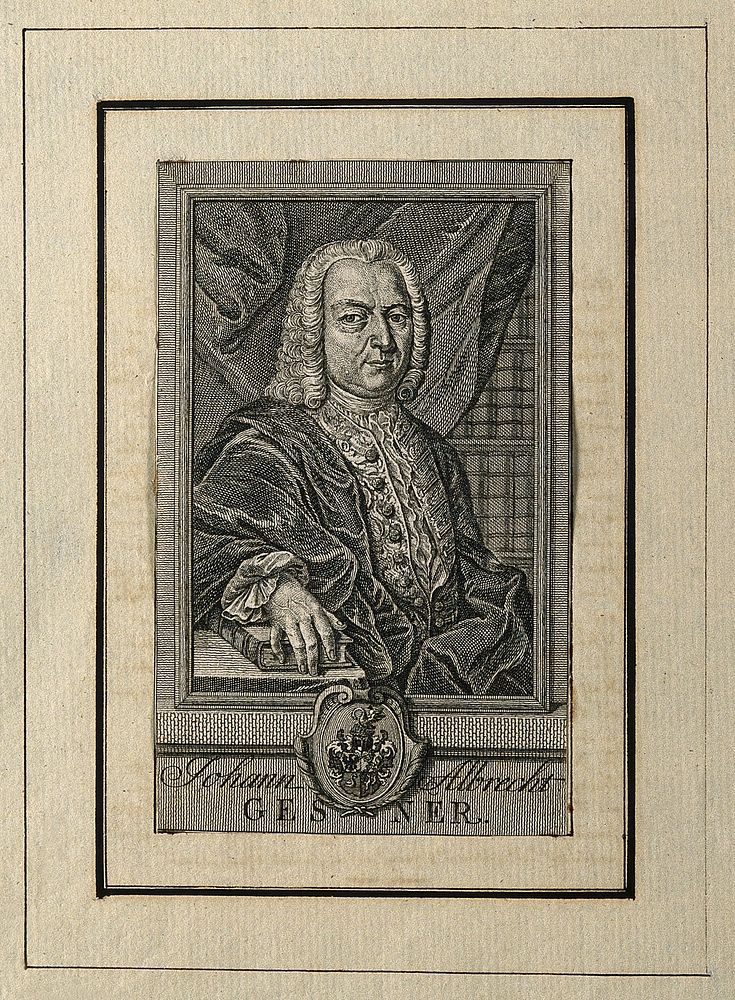Johannes Albert Gesner. Line engraving after Grooth.