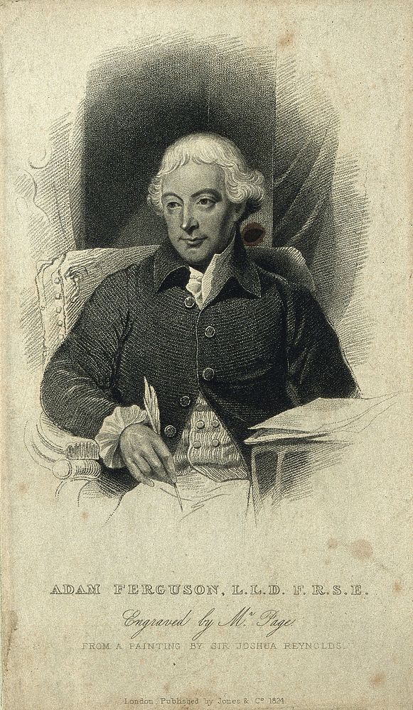Adam Ferguson. Stipple engraving by R. Page, 1824, after Sir J. Reynolds.