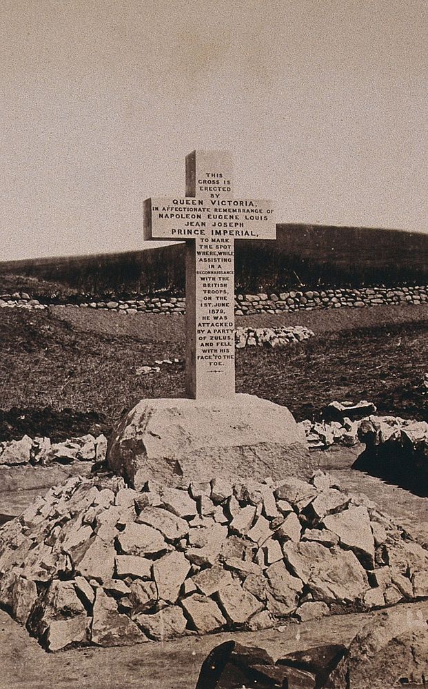 South Africa: a cross erected by Queen Victoria in remembrance of the Prince Imperial of France who was killed in battle in…