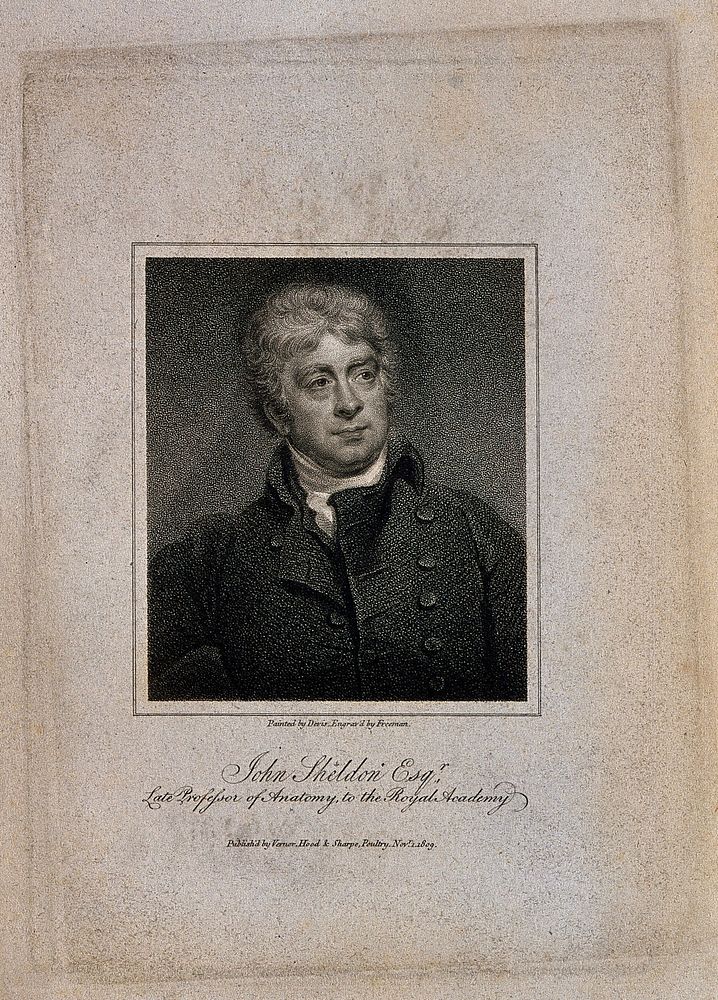 John Sheldon. Stipple engraving by S. Freeman, 1809, after A. W. Devis.