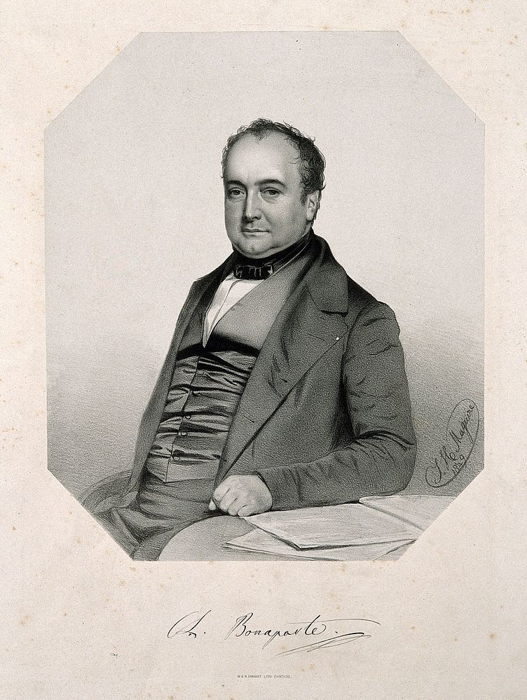 Charles Lucien Jules Laurent Bonaparte, Prince di Canino. Lithograph by T. H. Maguire, 1849.