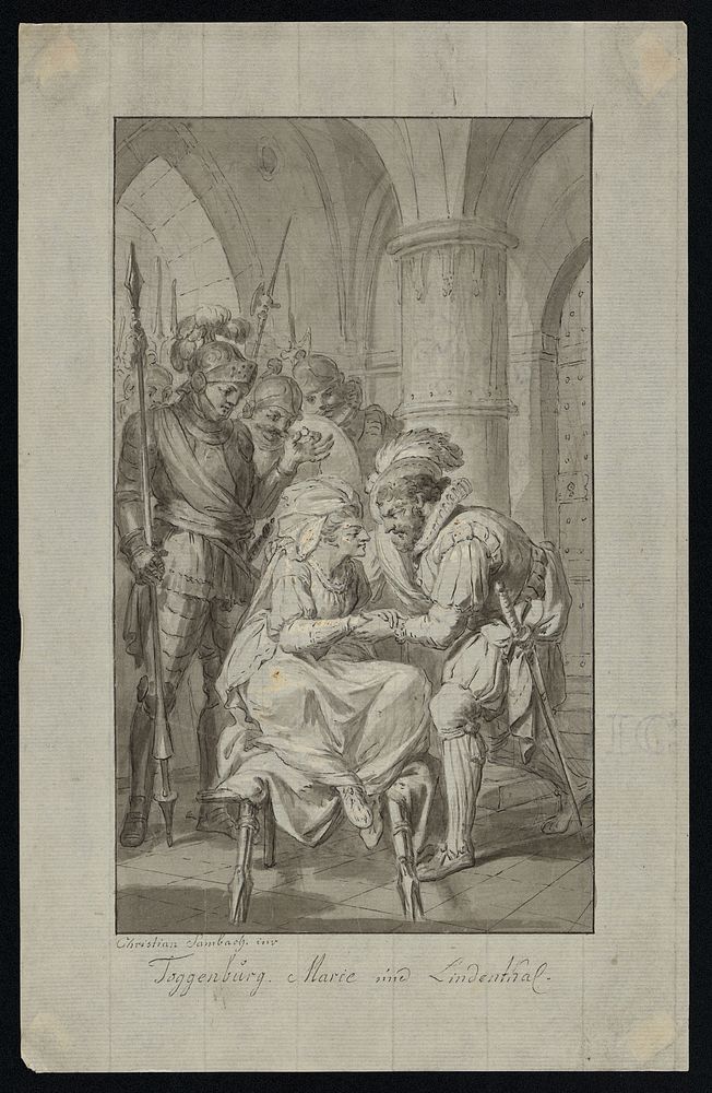 Toggenburg, Marie and Lindenthal. Drawing by C. Sambach, 1780/1797.
