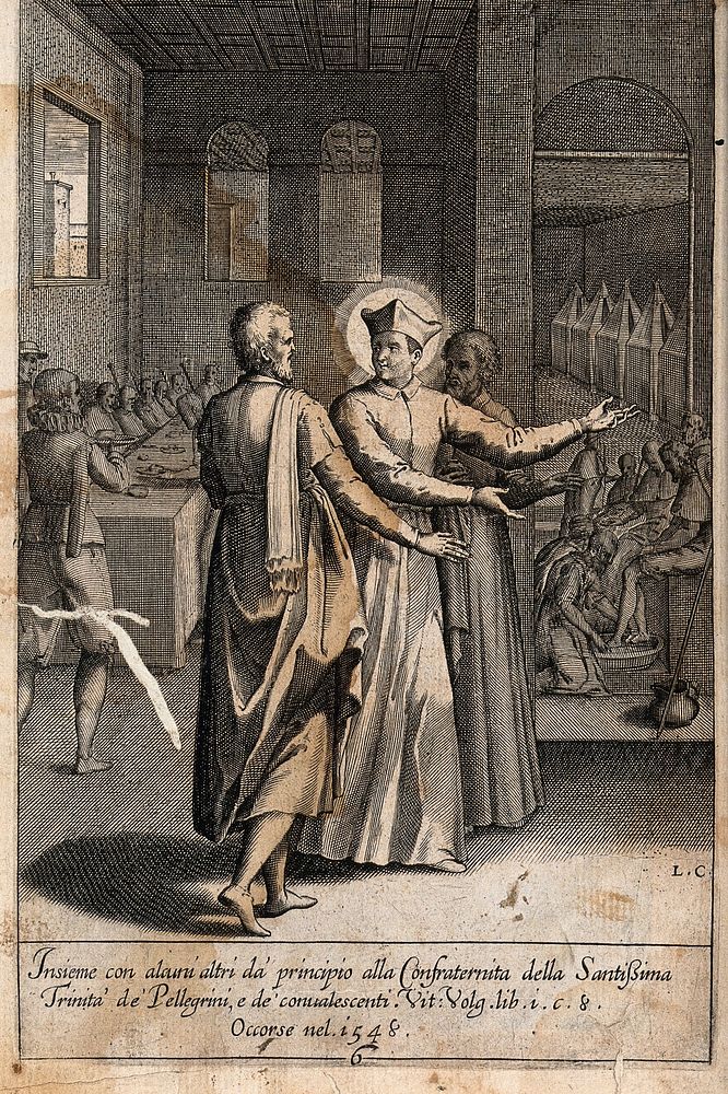 Saint Philip Neri. Engraving by L.C.
