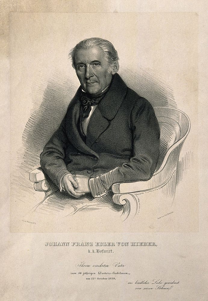 Johann Franz Edler von Hieber. Lithograph by L. Fischer, 1839.
