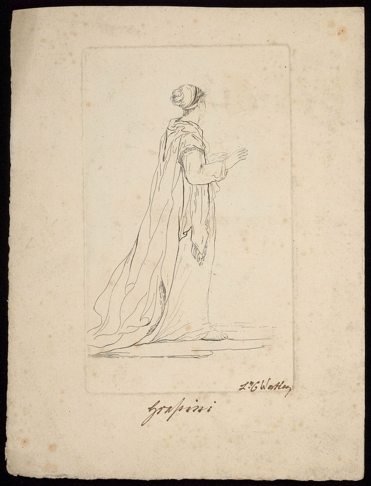 Giuseppina Grassini. Etching by Caroline Stuart-Wortley, Baroness Wharncliffe.
