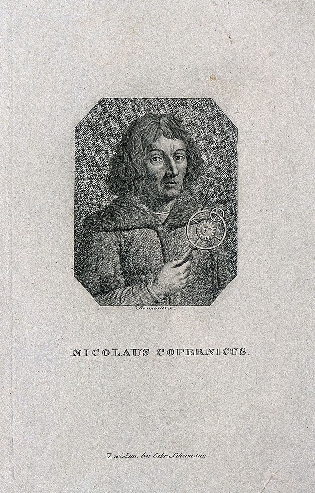 Nicolaus Copernicus. Line engraving by A. Verico after F. Pieraccini.