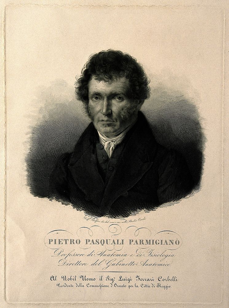 Pietro Pasquali. Line engraving by D. Delfini after himself.
