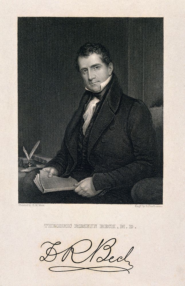 Theodoric Romeyn Beck. Stipple engraving by E. Prudhomme, 1834, after R. W. Weir.