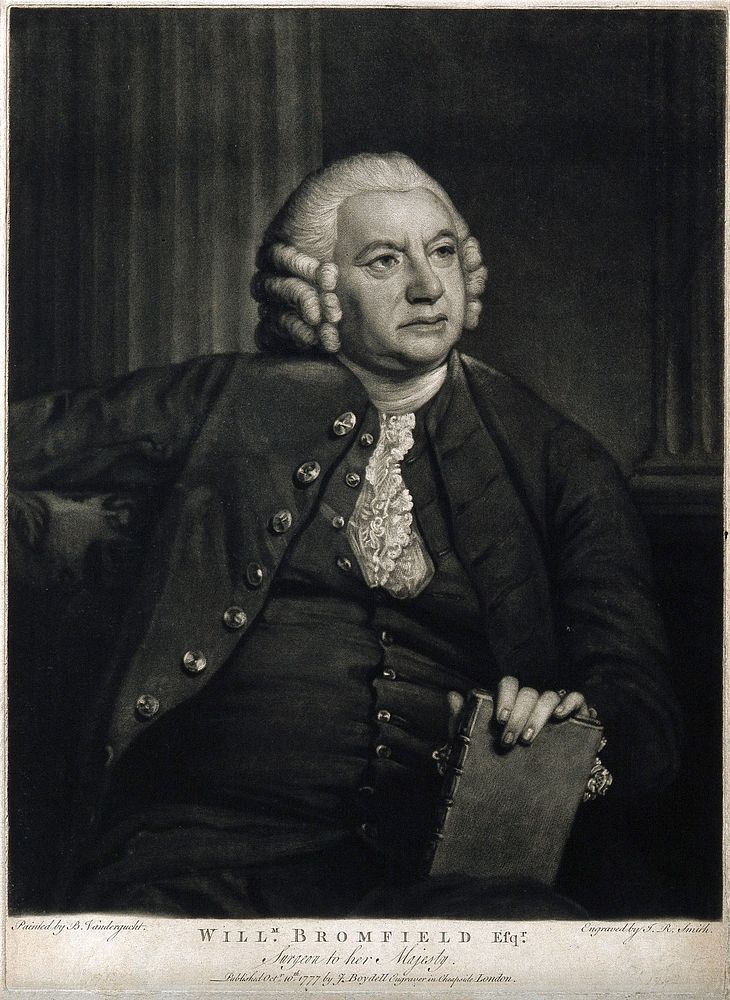 William Bromfield. Mezzotint by J. R. Smith, 1777, after B. Vandergucht.