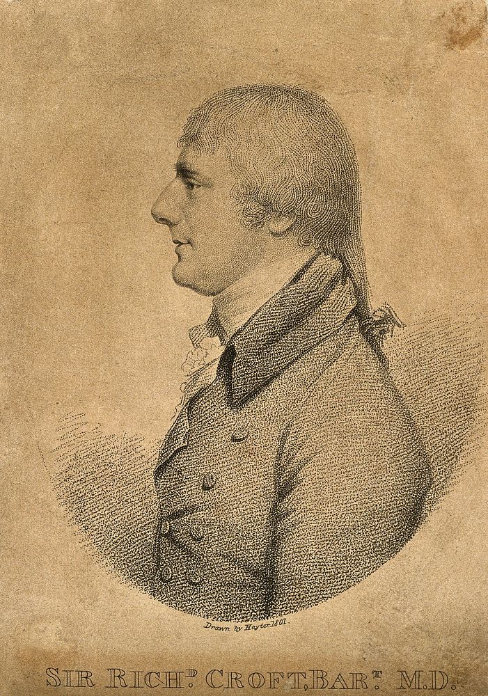 Sir Richard Croft. Stipple engraving by W. Holl after Sir G. Hayter, 1801.