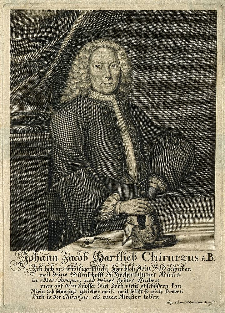 Johann Jacob Hartlieb. Line engraving by A.C. Fleischmann.
