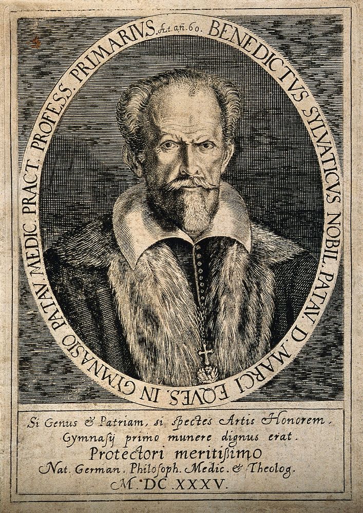 Benedictus Silvaticus. Line engraving, 1635.