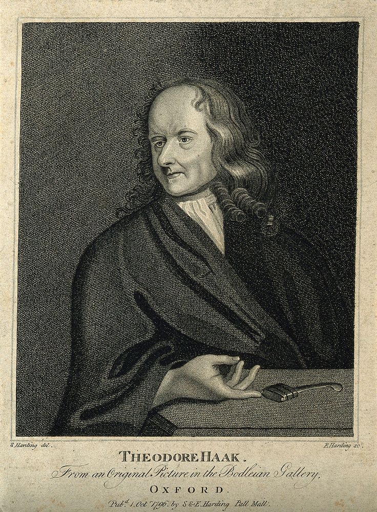 Theodore Haak. Stipple engraving by E. Harding, 1796, after S. Harding.