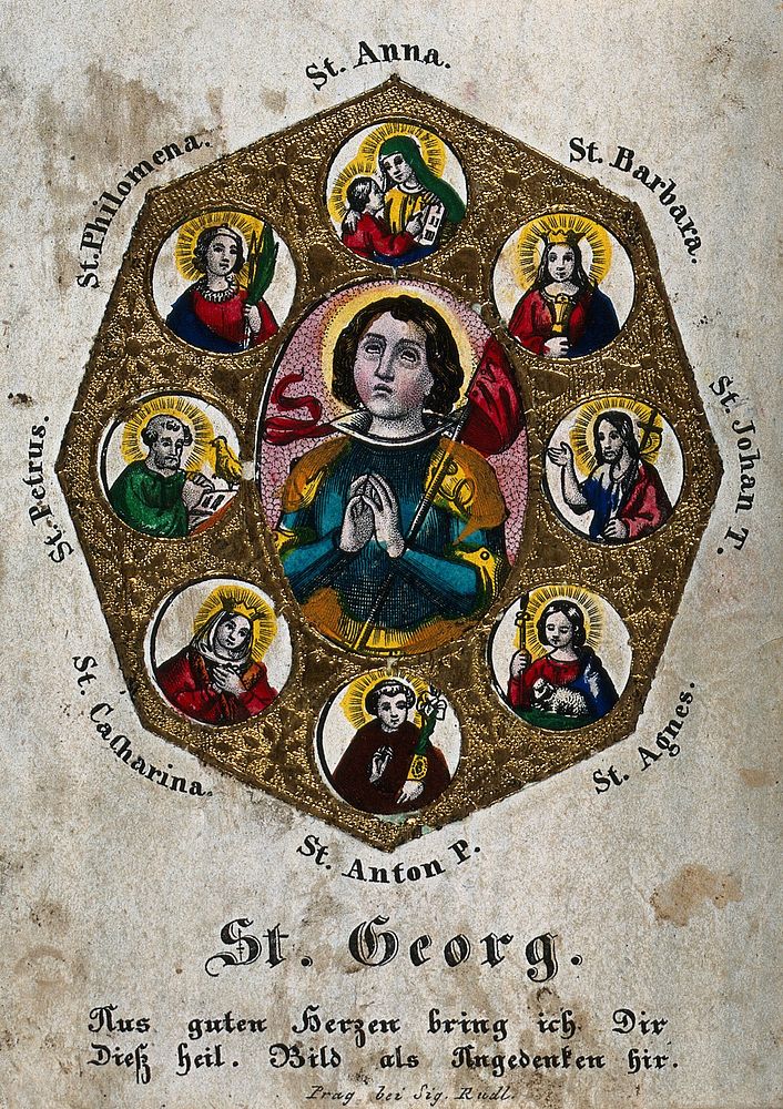 Saint George and Saint Antony of Padua, Saint Catherine of Alexandria, Saint Peter the Apostle, Saint Philomena, Saint Anne…