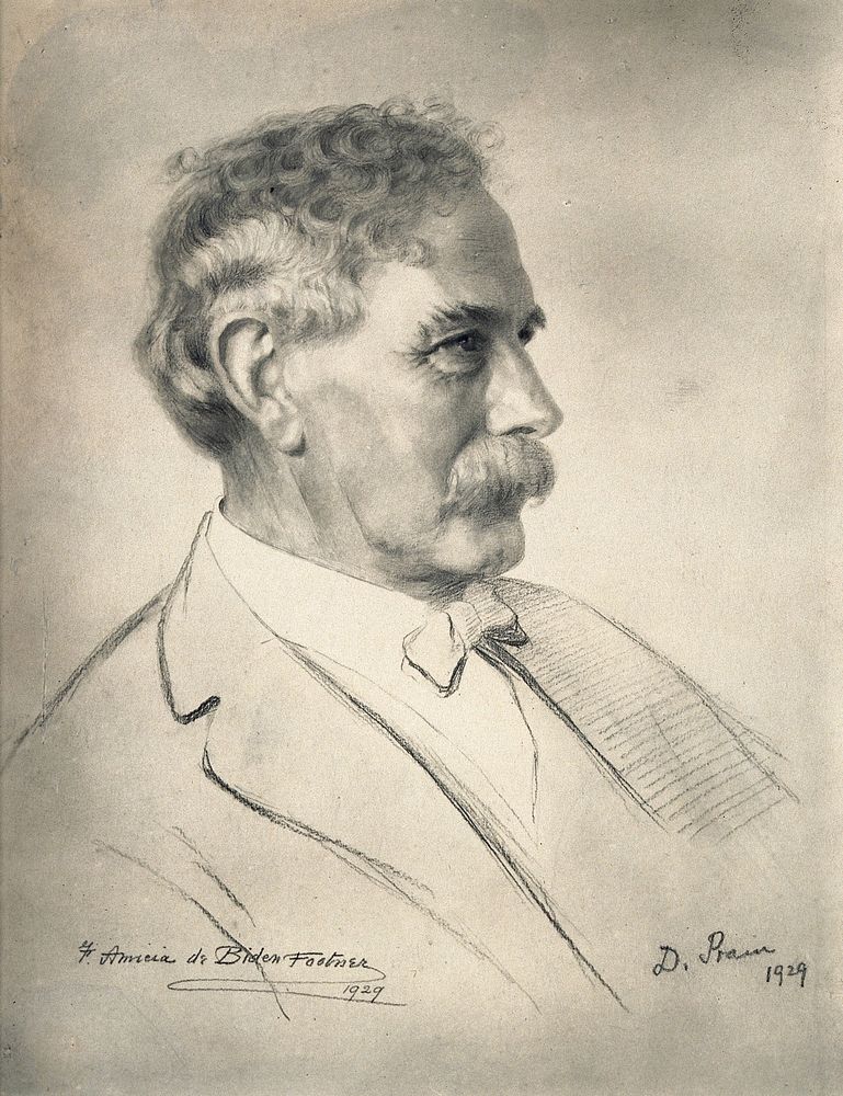 Sir David Prain. Photograph after a drawing by F.A. de Biden Footner, 1929.