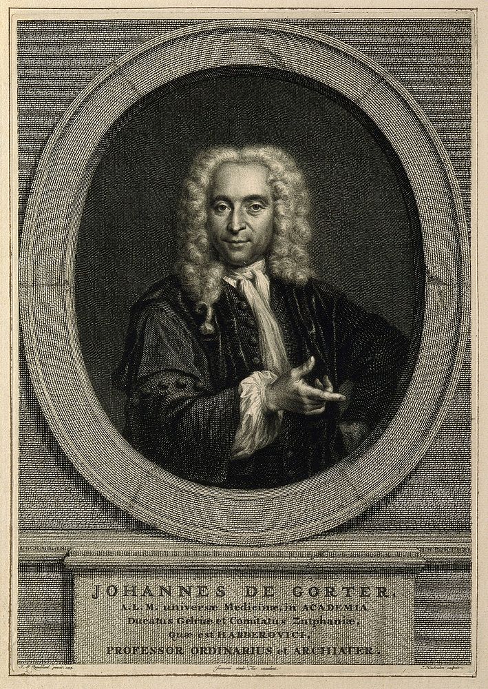 Johannes de Gorter. Line engraving by J. Houbraken after J. M. Quinkhard, 1735.