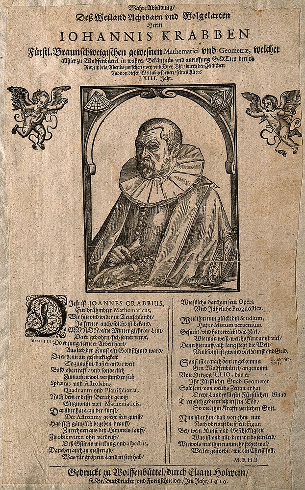 Johannes Krabben. Woodcut and letterpress, 1616.