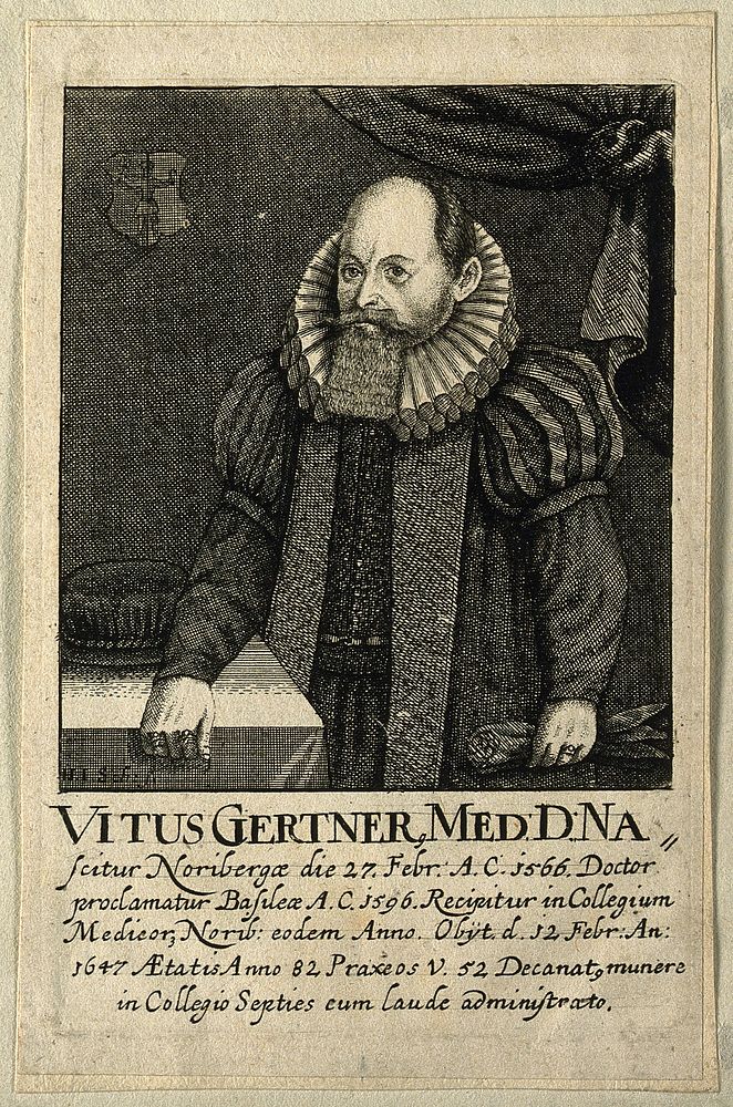 Vitus Gertner. Line engraving by J.J. Schollenberger.