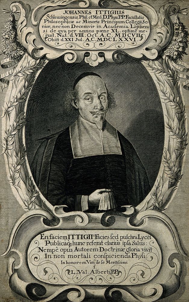 Johann Ittig. Line engraving by C. Romstet.