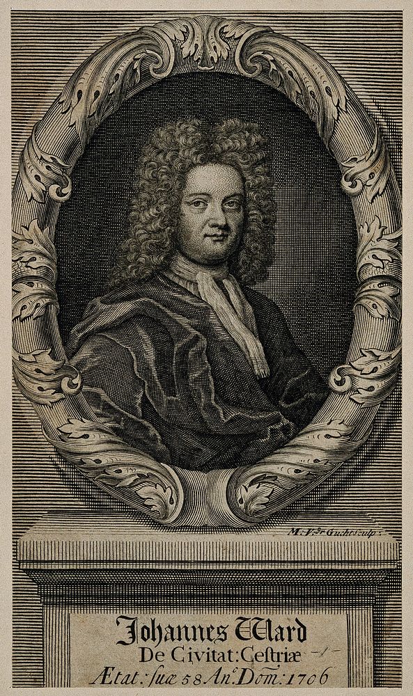 John Ward. Line engraving by M. van der Gucht, 1707.