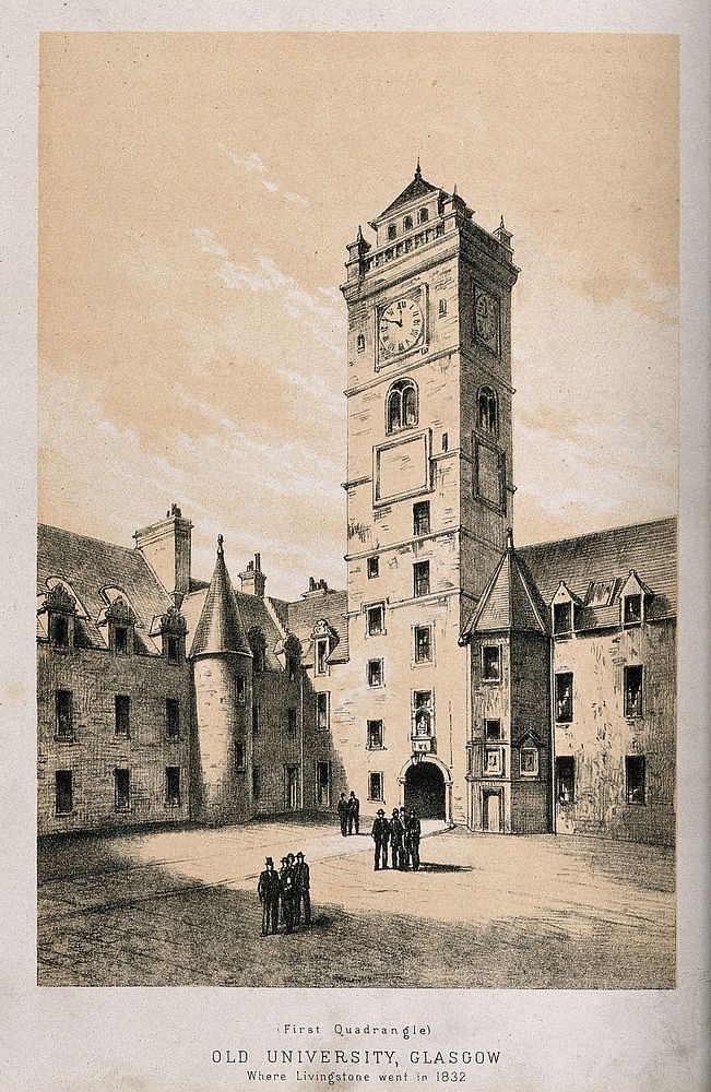 Anderson's University, Glasgow; where David Livingstone studied medicine and theology. Lithograph.