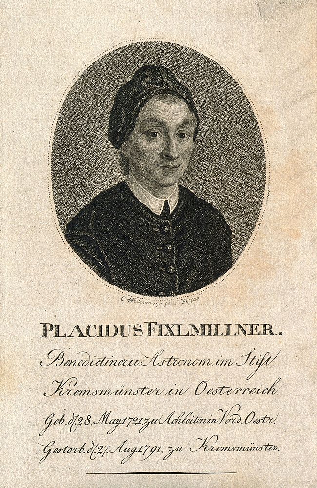 Placidus Fixlmillner. Stipple engraving by C. Westermayr.