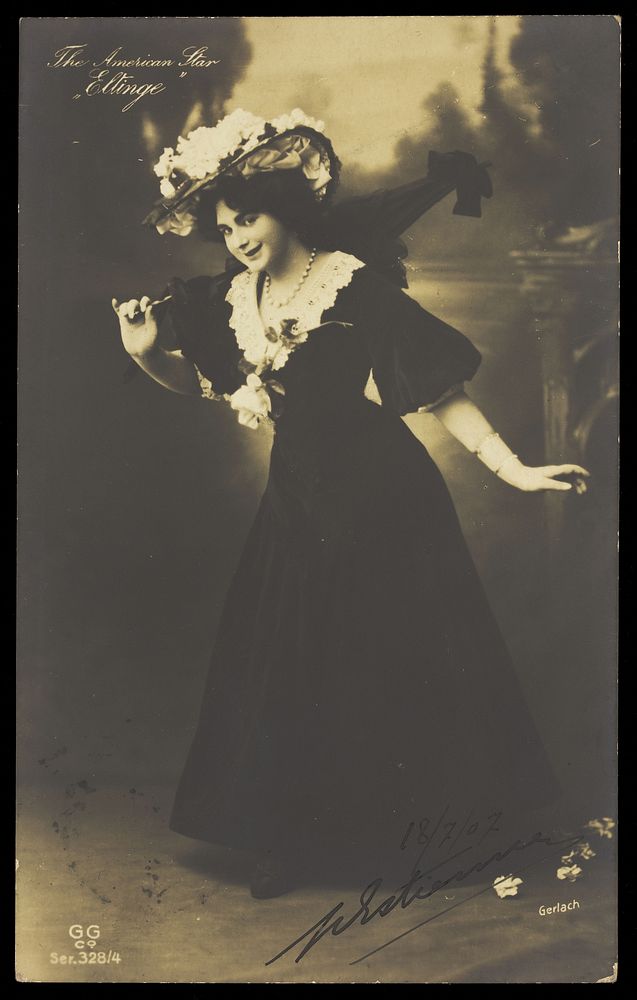 Julian Eltinge in drag. Photographic postcard, 1907.