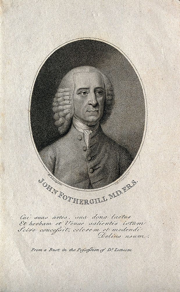 John Fothergill. Stipple engraving by F. Bartolozzi after R. Livesay, 1782.