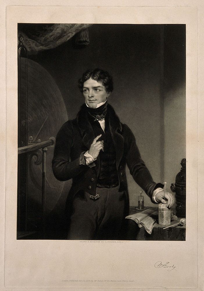 Michael Faraday. Mezzotint by C. Turner, 1838, after himself.