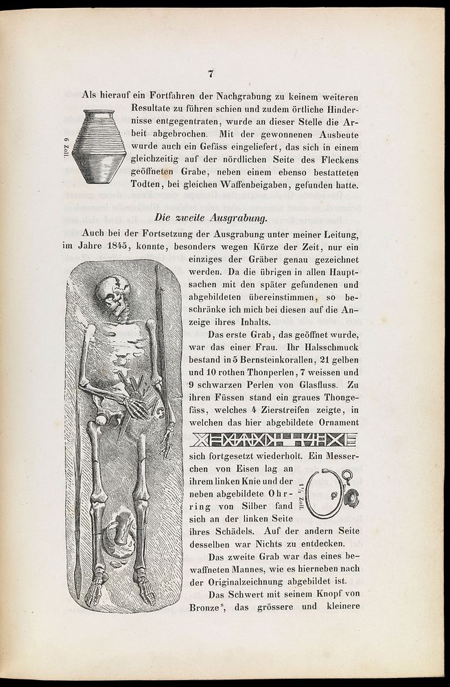 Illustration of a skeleton in a grave - The Second Excavation
