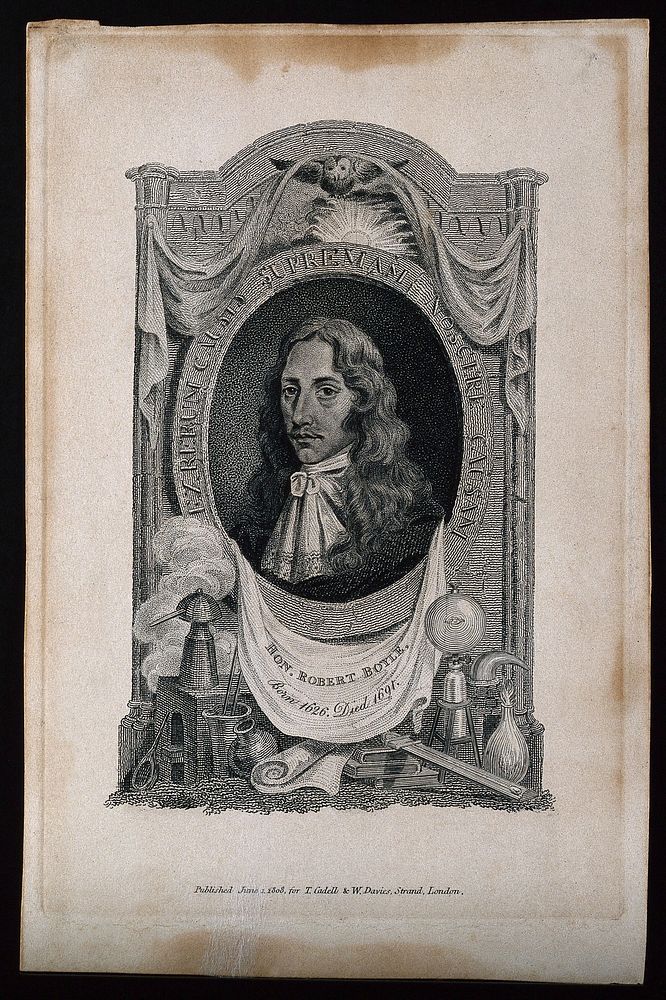 Robert Boyle. Engraving, 1808.