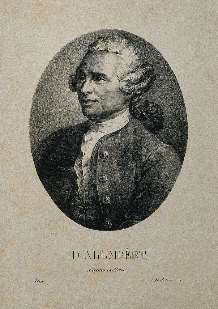 Jean le Rond d'Alembert. Lithograph by Hesse after Jallain.