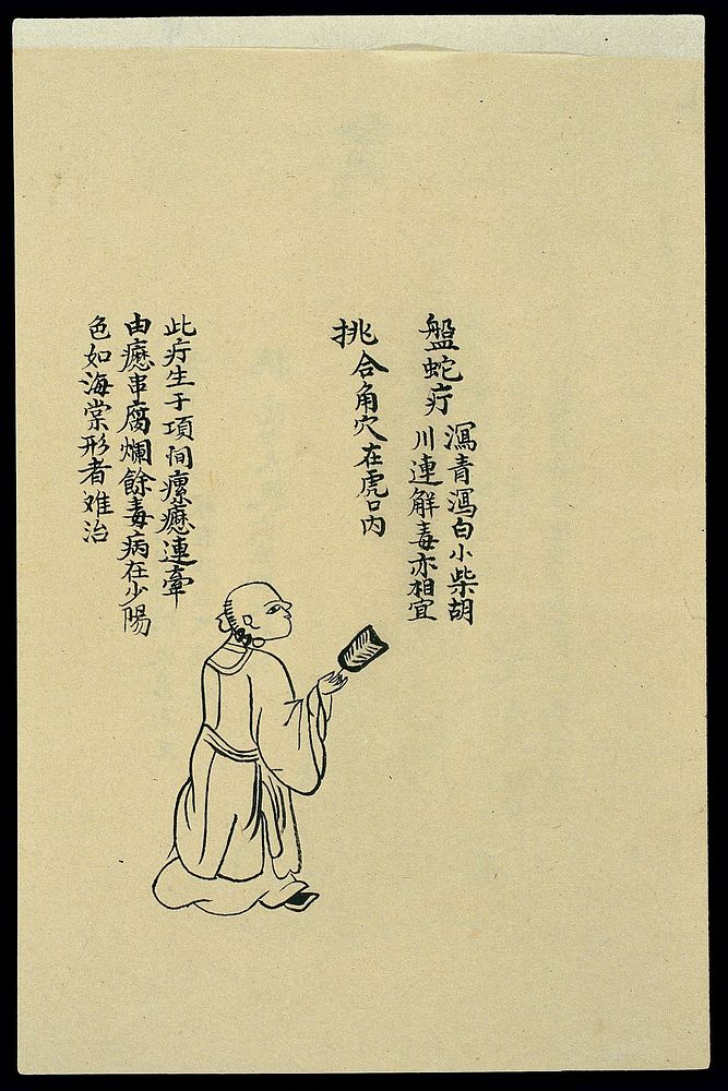 C19 Chinese ink drawing: Boils - Snake-Coil boil