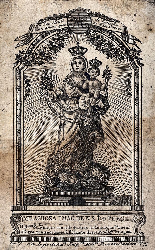The Virgin of the Third Order  in the church of S. Salvador at Coimbra. Etching.