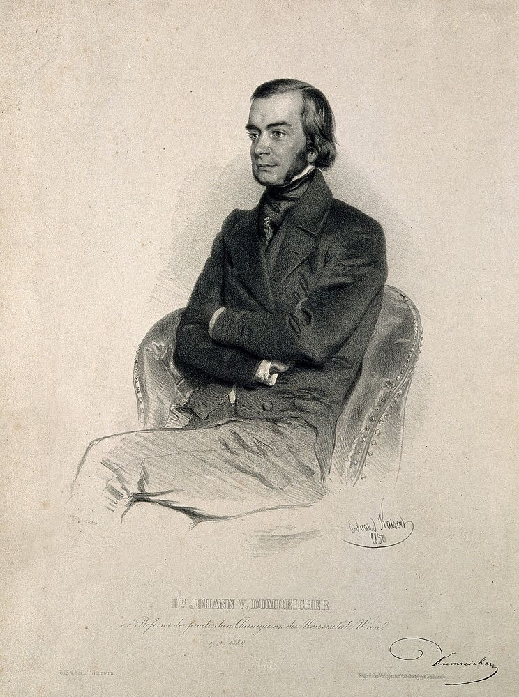 Johann von Dumreicher. Lithograph by E. Kaiser, 1850.