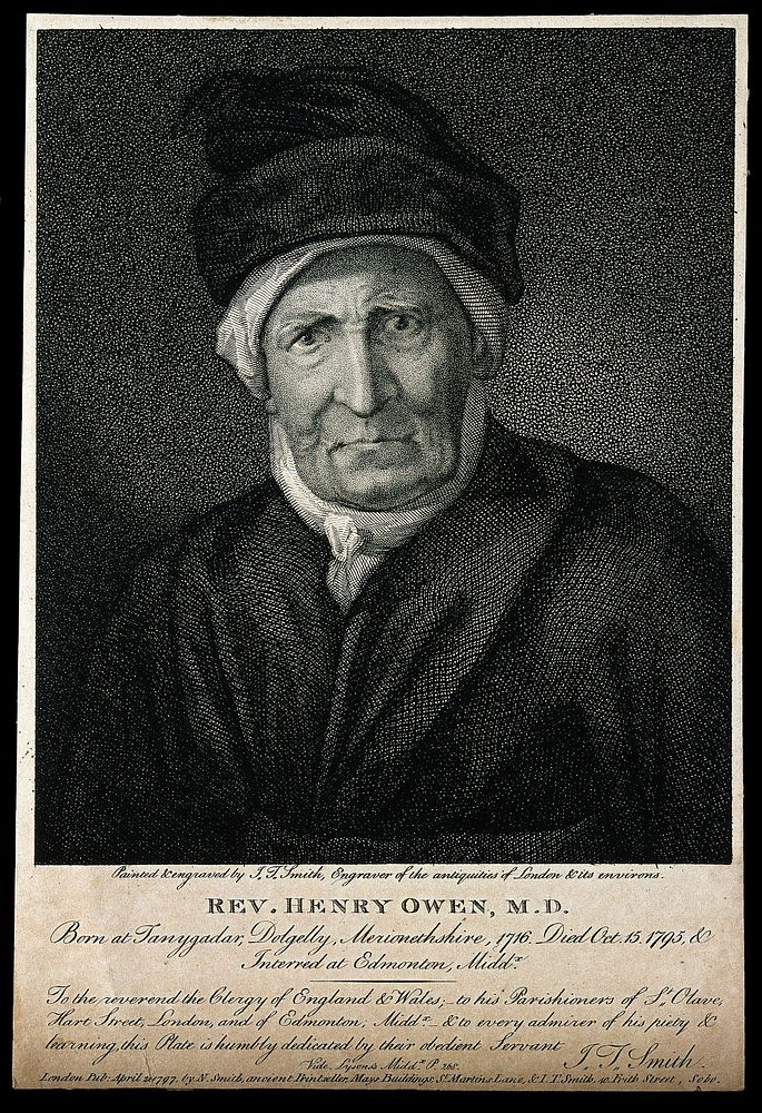 Henry Owen. Stipple engraving by J. T. Smith, 1797, after himself.