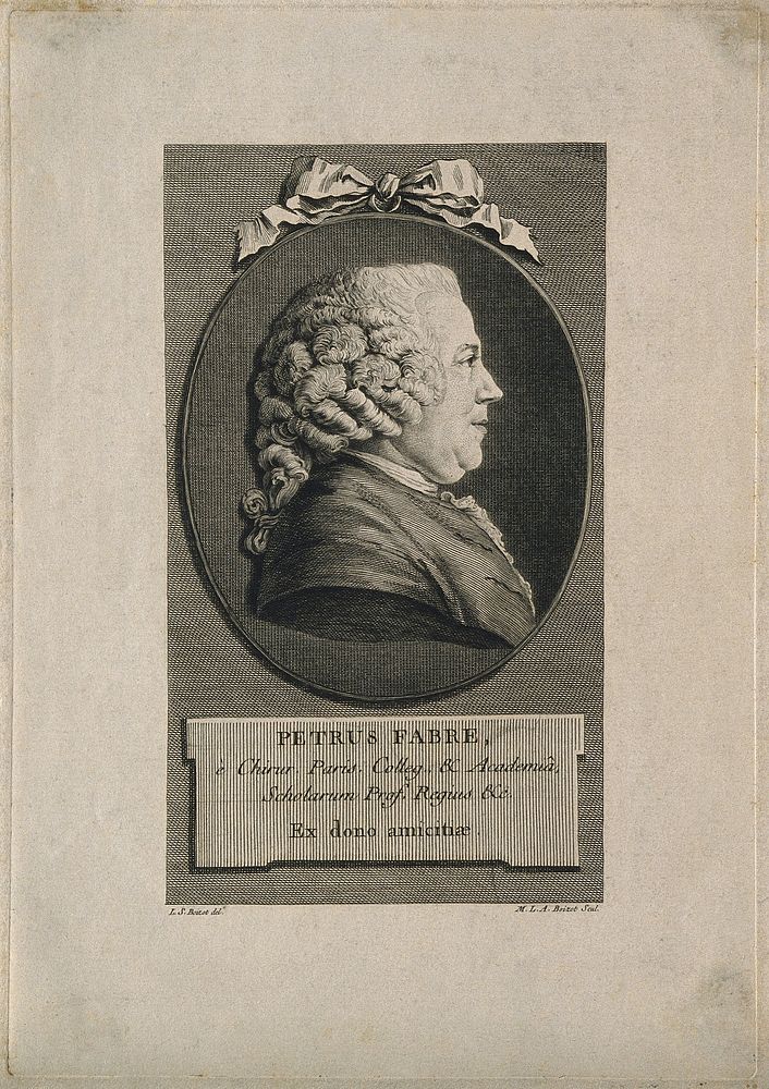 Pierre Fabre. Line engraving by M. L. A. Boizot after L. S. Boizot.