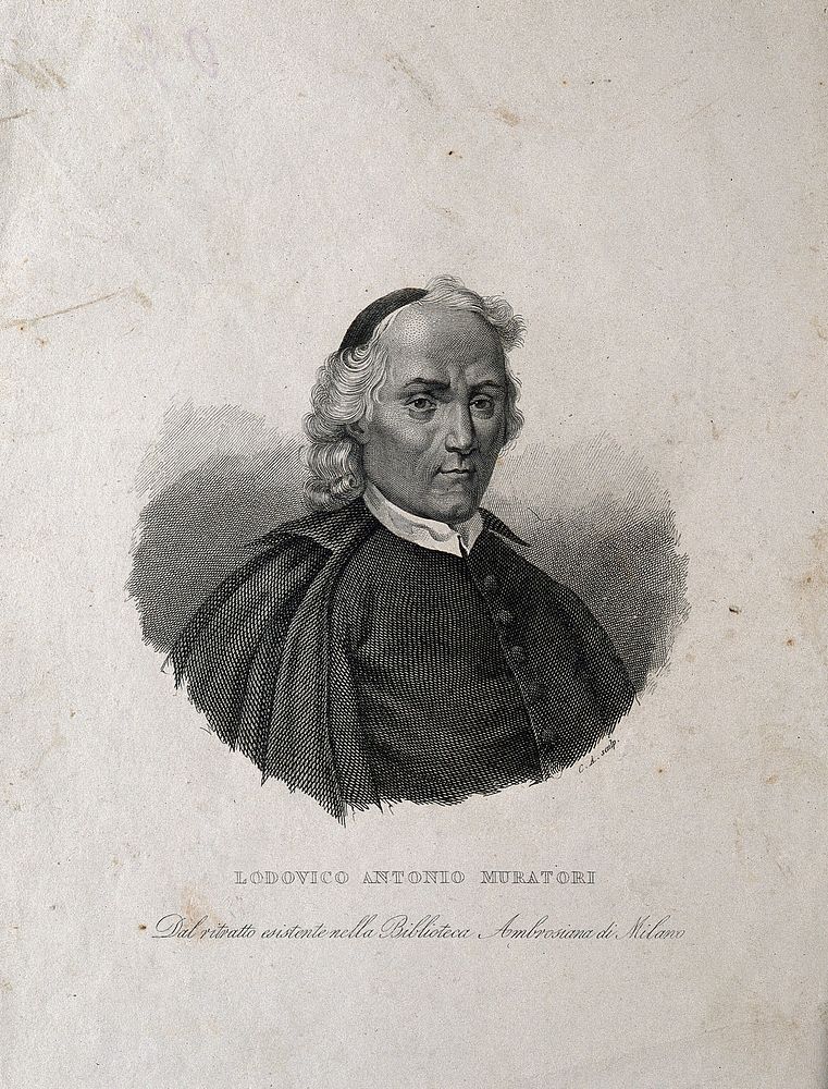 Lodovico Antonio Muratori. Line engraving by C.A.