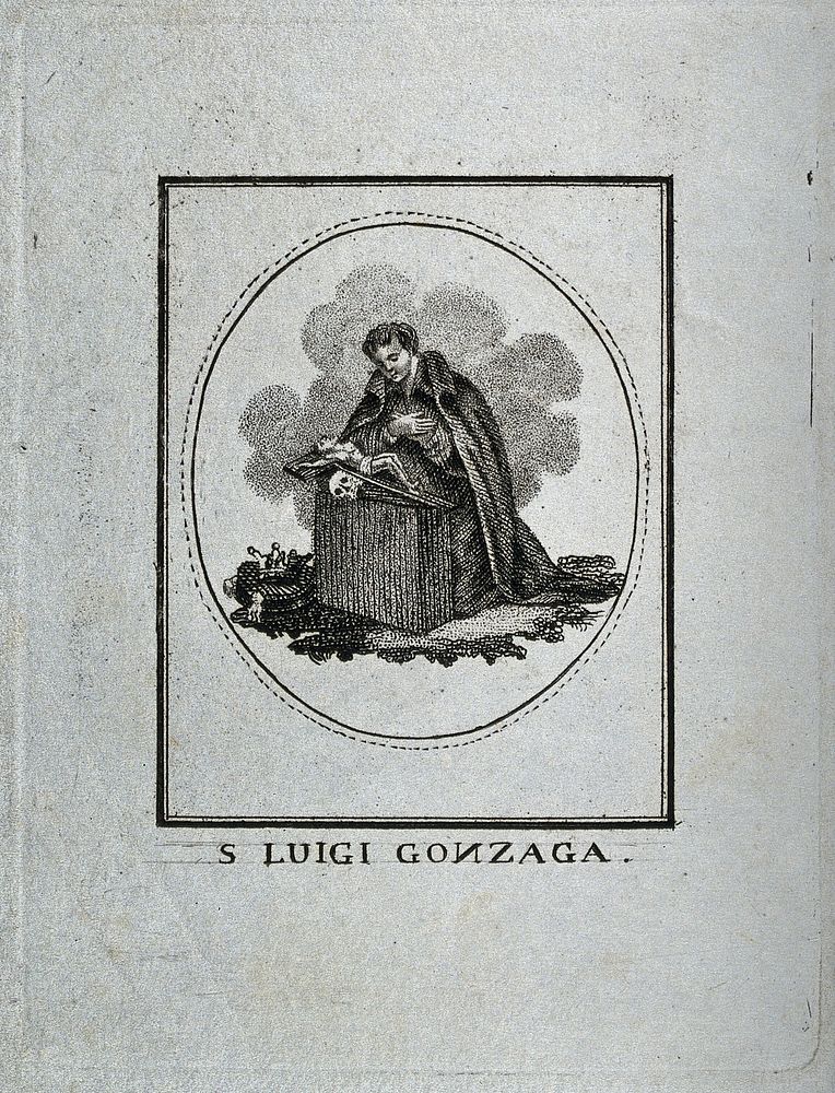 Saint Aloysius Gonzaga. Etching.