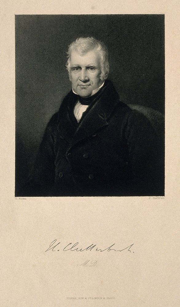 Henry Clutterbuck. Stipple engraving by J. Cochran, 1838, after H. Room.